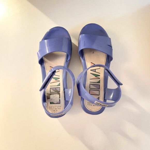Vintage 90s Style Strappy Purple Platform Sandals - Picture 3 of 5